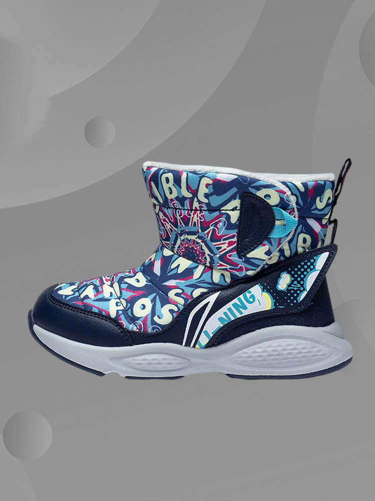 lining/李宁正品童鞋男女小童驭雪加绒保暖高帮小童运动鞋ykns100