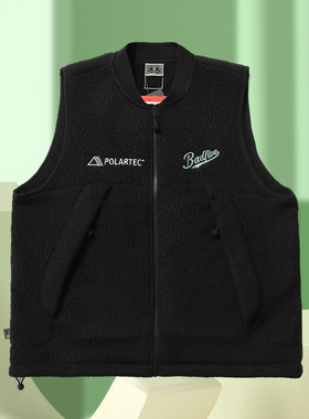 中国李宁男装春夏新款少不入川加绒宽松摇粒绒马甲AMDR035-2