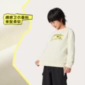 李宁正品 2025秋季 男小童亲肤舒适简约运动加绒保暖卫衣YWDV477