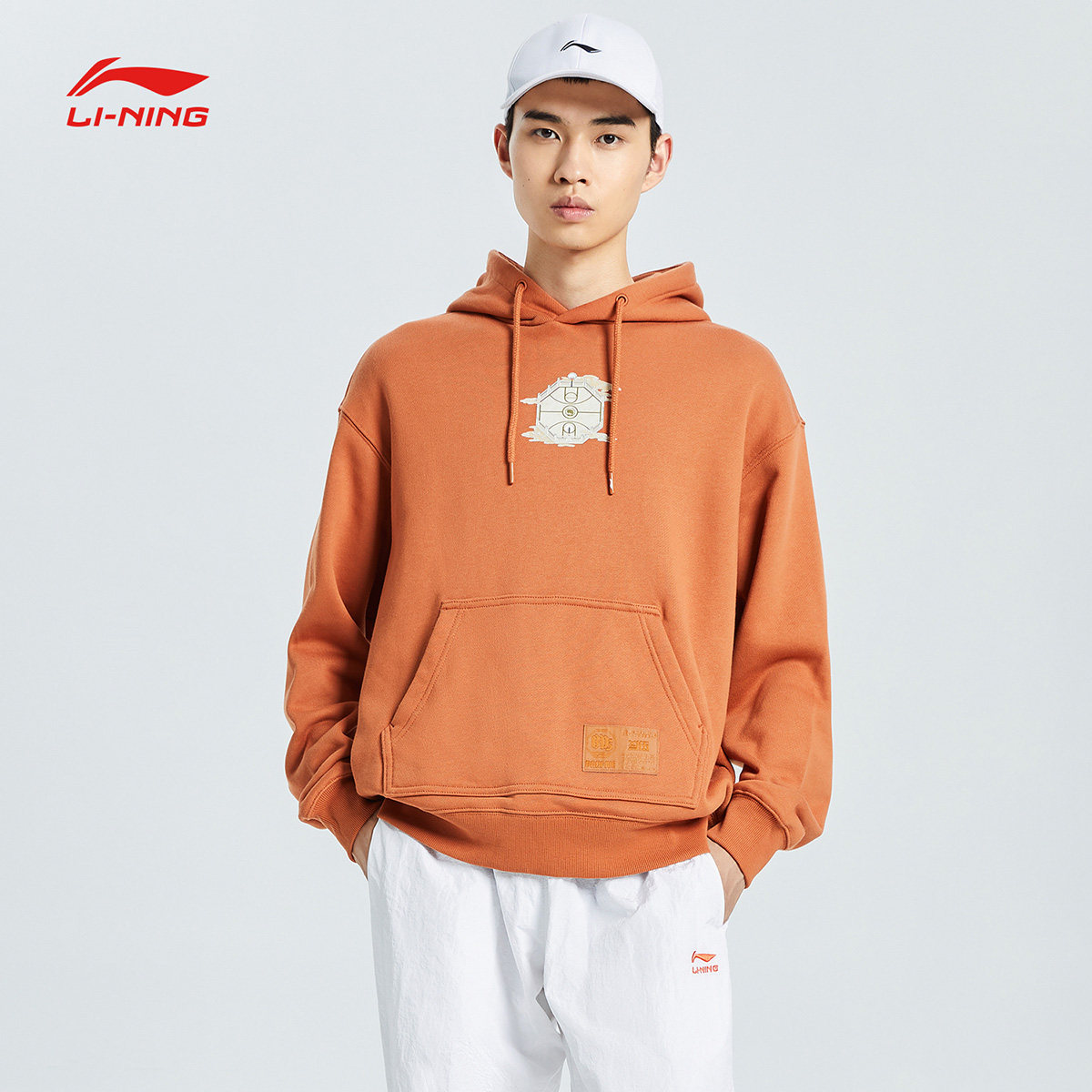 中国李宁卫衣男女同款新款BADFIVE篮球长袖连帽宽松运动服AWDQ522