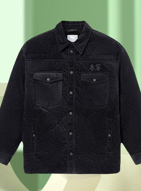 李宁正品外套冬季新款男子刺绣宽松保暖灯芯绒短款棉服AFMR459