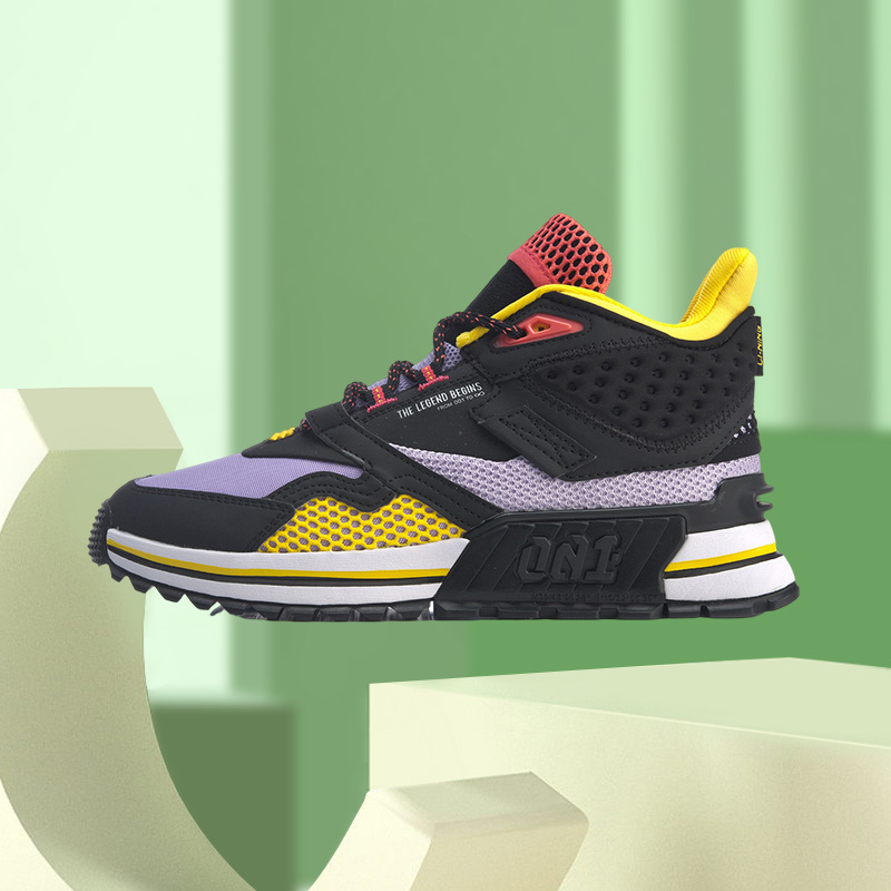 李宁休闲鞋女鞋冬季新款启程001 T1000复古缓震运动鞋AGLP094