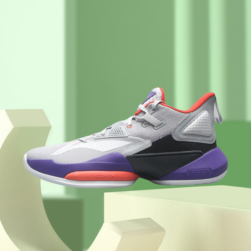 李宁篮球鞋 空袭VIII秋季男子支撑稳定中帮篮球场地鞋ABPR035