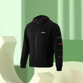 训练宽松透气开衫 李宁正品 卫衣男春新款 连帽休闲运动上衣AWDR083