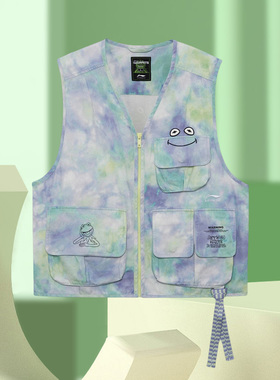 李宁联名Muppets科米特蛙男女同款运动宽松单马甲AMDR051