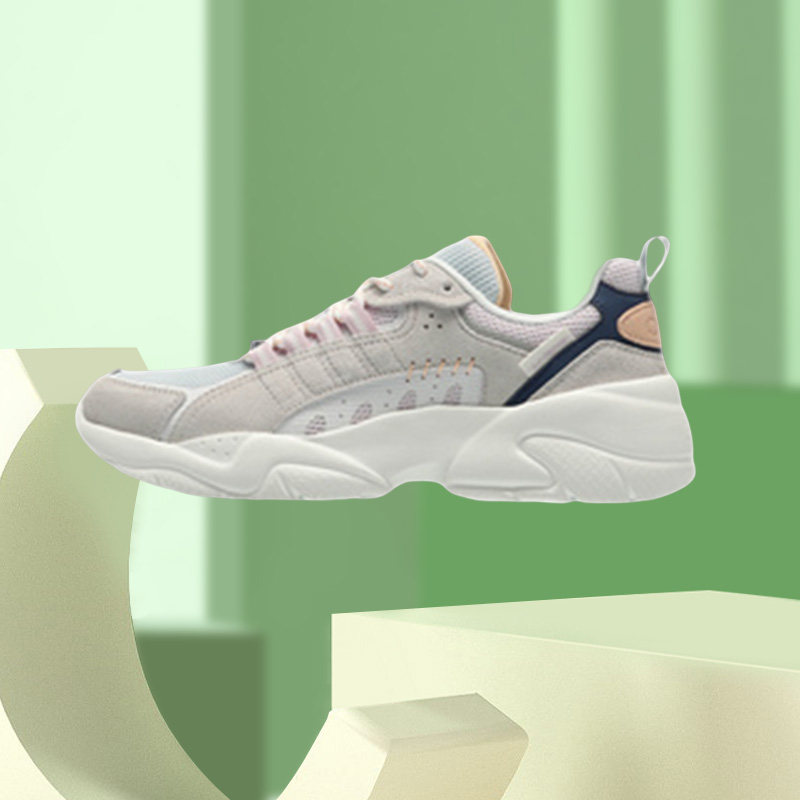 李宁休闲鞋女鞋新款追月经典老爹鞋时尚低帮运动鞋aglq248