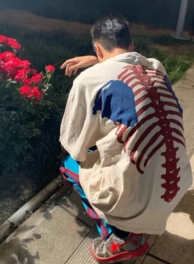 LMYER  KAPITAL 骨头ins超火骨架宽松 短袖 说唱同款大码oversize