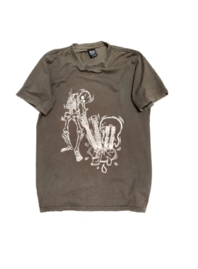 Lmyer  NumberNine Archive2006 Cleanfit风格破坏水洗骷髅人T恤