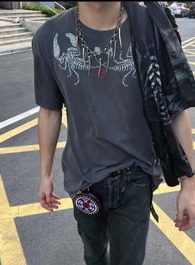 Lmyer  Undercover 03魔女期蝎子Archive单品水洗做旧印花T恤短袖