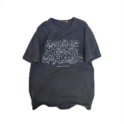 Lmyer Undercover X Cdg 05ss Achive 做旧水洗 抽象字体印花T恤