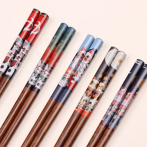 家用筷子鸡翅木日式尖嘴筷子23cm