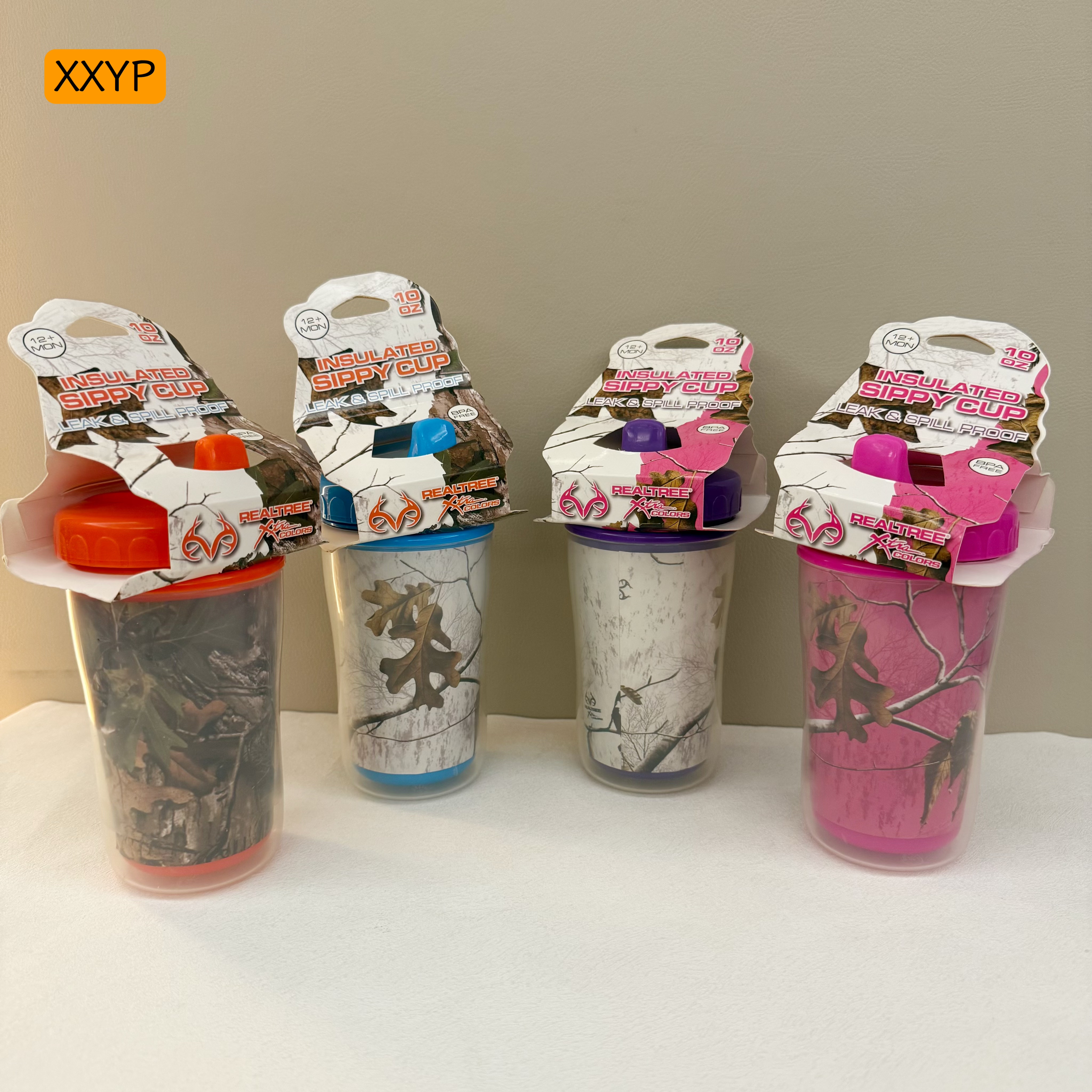 出美国儿童学饮杯鸭嘴果汁杯牛奶杯296ml双层水杯食品级