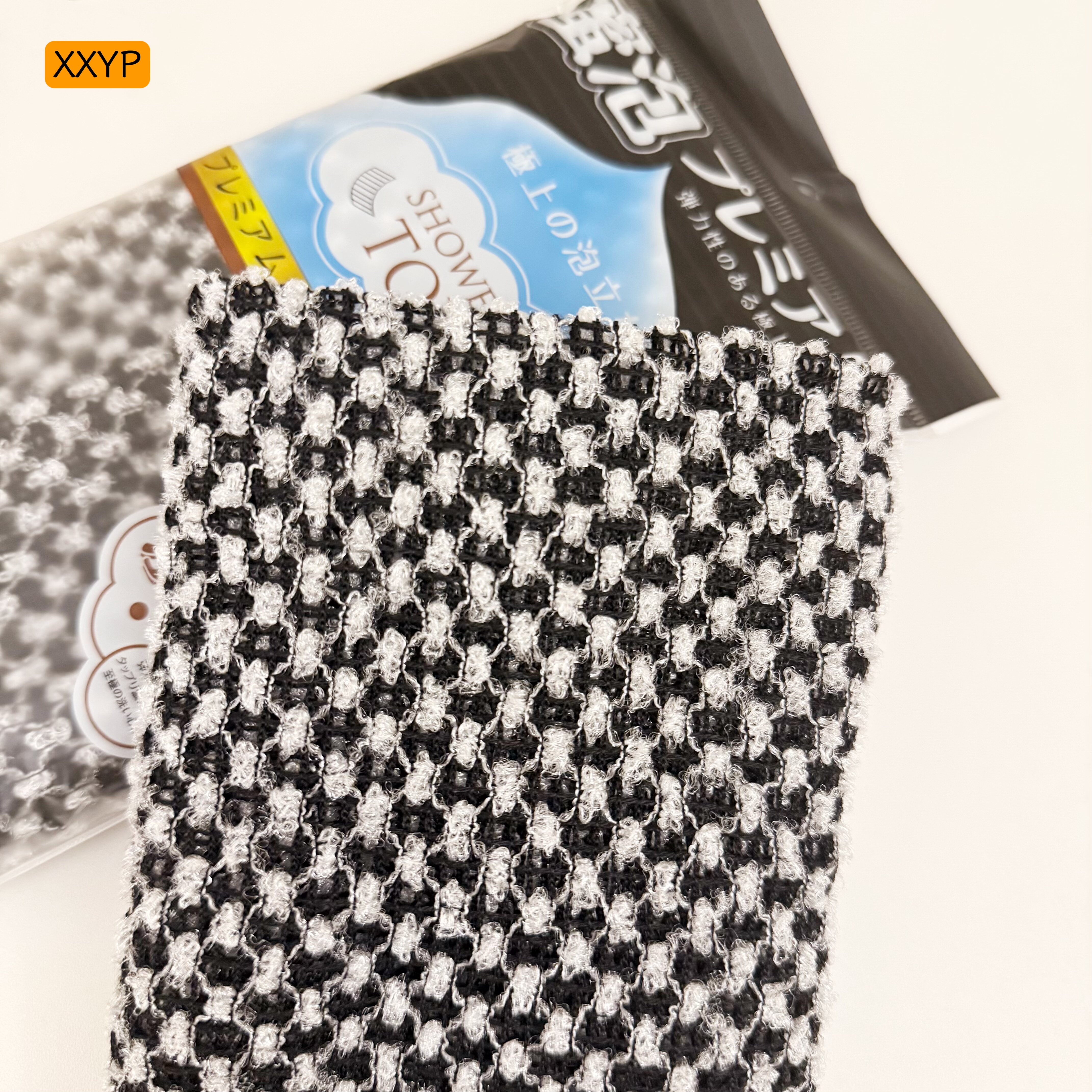 小日子千鸟格起泡网搓灰搓泥布泡泡网温和清洁搓背神器双面洗澡巾