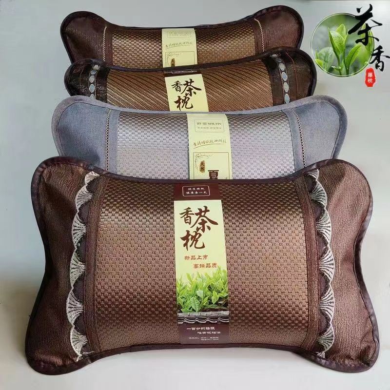 夏季凉枕头成人手编藤茶叶枕心儿童保健双面枕学生竹子单人夏凉枕