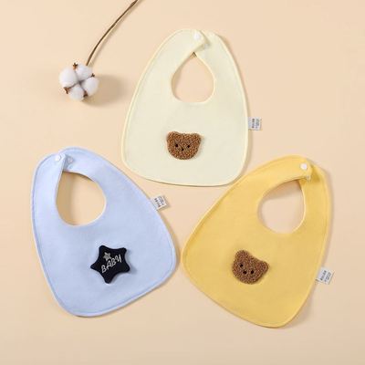 U型宝宝口水巾新生婴儿纯棉防水吐奶围嘴男女童吃饭围兜围脖秋冬