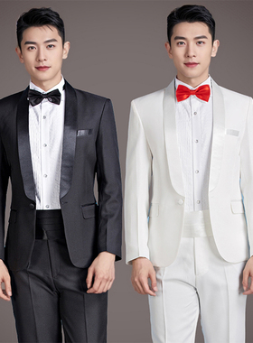 新款男士黑色西服套装大合唱团演出服装成人主持人司仪礼服指挥服