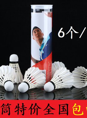 羽毛球用球娱乐训练402A 羽毛球红双喜6只装休闲羽毛球一筒价包邮