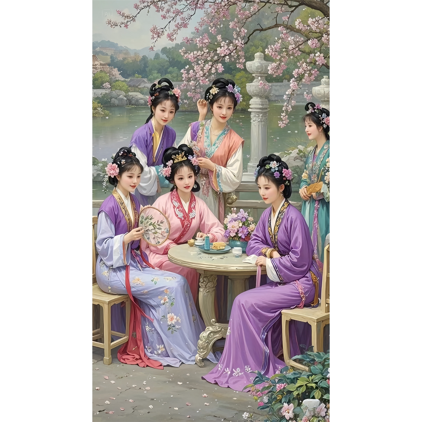 金陵十二钗贴纸红楼梦古风海报客厅卧室浴室墙面装饰美人贴画防水
