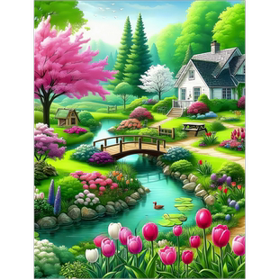 田野乡村唯美风景图贴纸客厅卧室农村别墅装 饰自粘贴画防水遮瑕丑