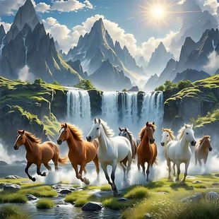 骏马奔腾马到成功装饰海报客厅卧室沙发背景办公室墙面贴画自粘贴