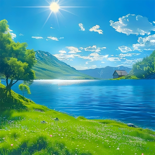 自然风光装饰贴画客厅卧室浴室出租房墙面风景海报防水自粘遮瑕丑