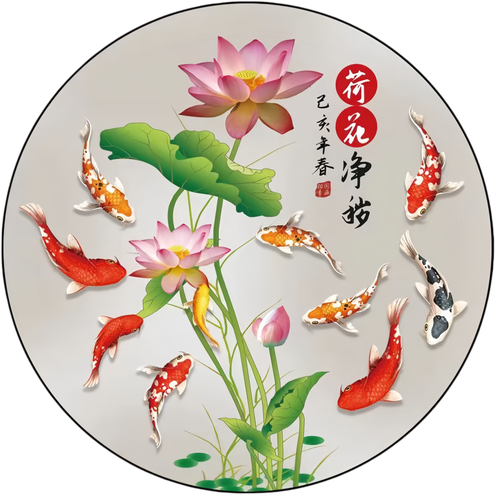 荷花净秽图卫生间专用装饰自粘贴纸贴画厕所墙贴防水防油中式爆款