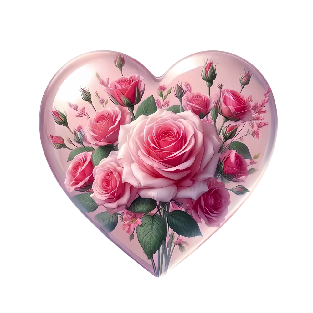 超美心形牡丹仿真3D效果贴纸客厅卧室走廊过道门窗贴花防水自粘贴