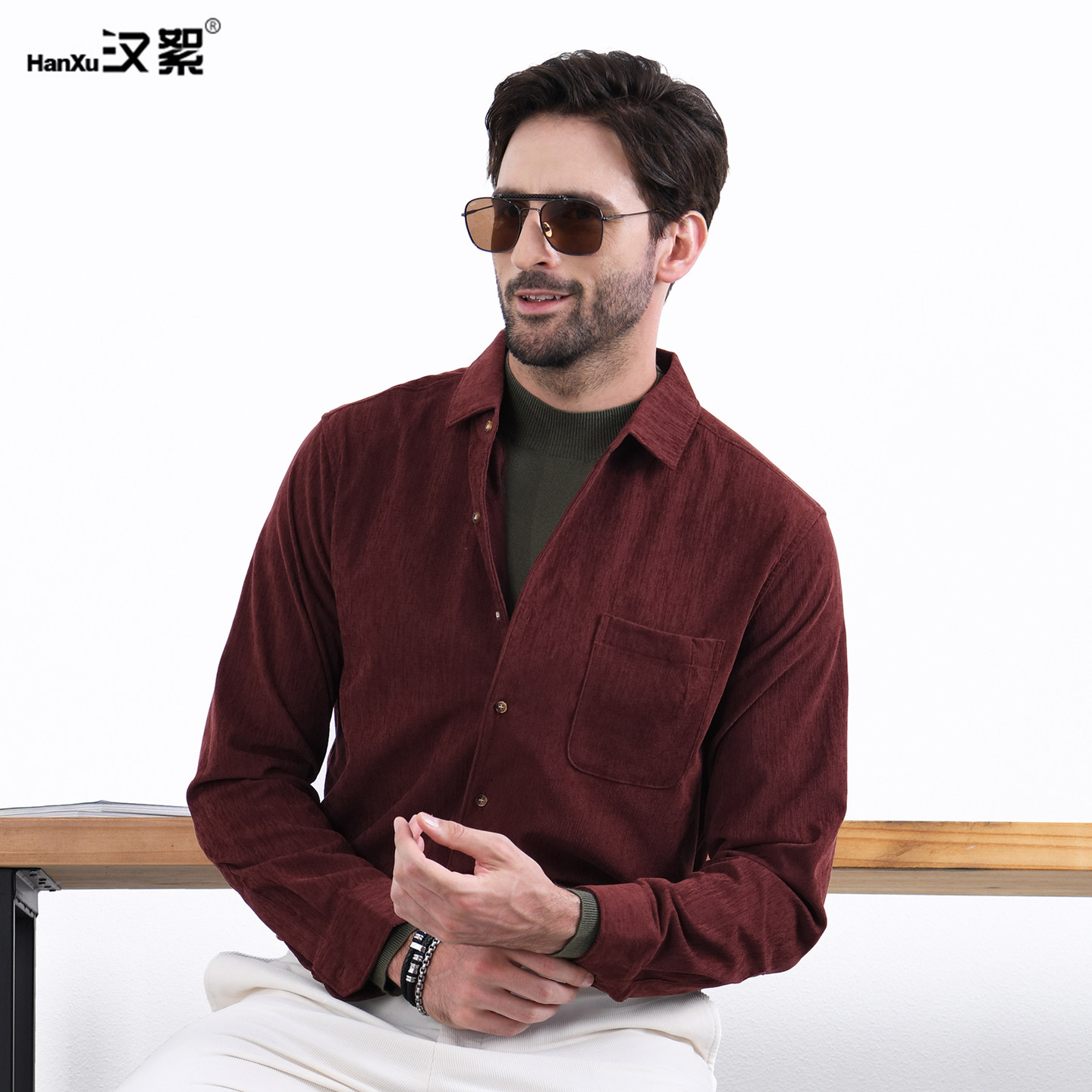 汉絮柔糯舒弹雪尼尔灯芯绒长袖衬衫男士秋冬季时尚复古休闲衬衣男,男装,衬衫,淘宝优惠券,粉丝福利购,淘宝优惠卷