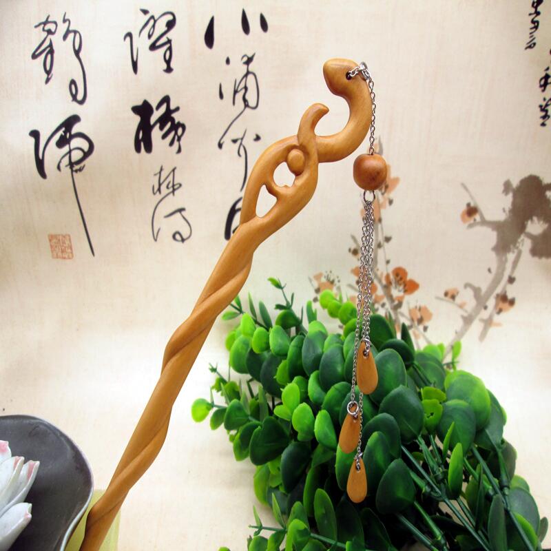 白蛇缘起同款发簪桃木簪子头饰