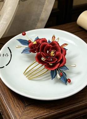 原创手工缠花发簪汉服头饰女古风发饰国风成品新娘配饰发钗簪子
