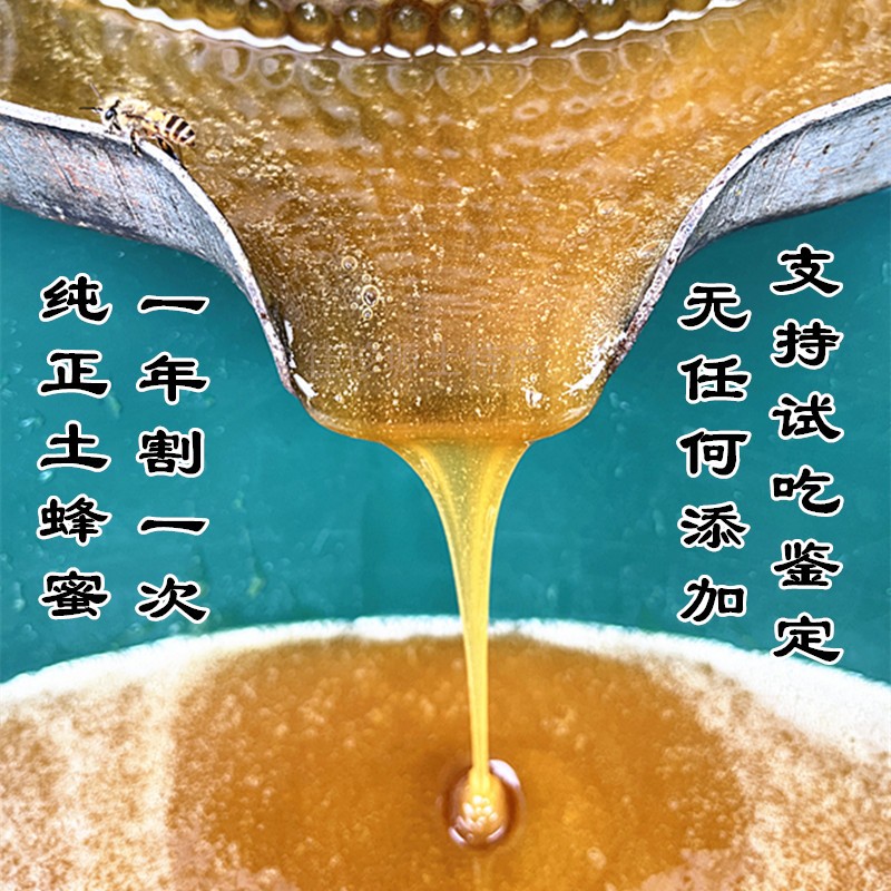 神农架深山纯正天然野生土蜂蜜无添加百花蜜蜂糖一斤装