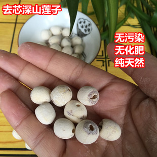 神农架野生纯去芯无心白莲子干货磨皮深山农家自产天然胜湘莲250g