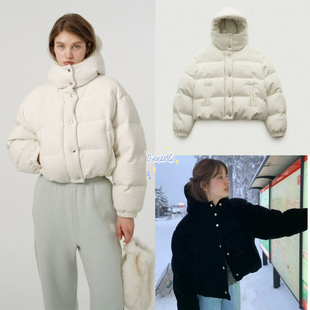 现货 The barnnet 八奶冬季新款 单排扣鹅绒短款连帽羽绒服外套女