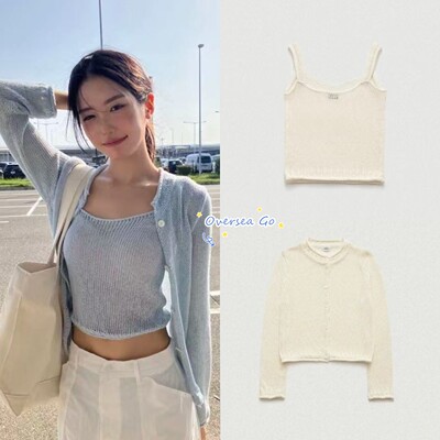 现货 the barnnet 2025秋季新款 甜美温柔针织开衫吊带背心套装女