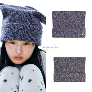 现货  coyseio 25秋冬新款可爱猫耳朵杂色休闲针织帽毛线帽冷帽女