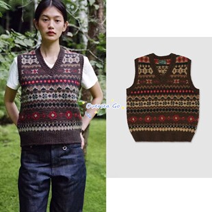 现货 urbanic30 2025秋季新款 韩系复古百搭保暖V领针织马甲背心