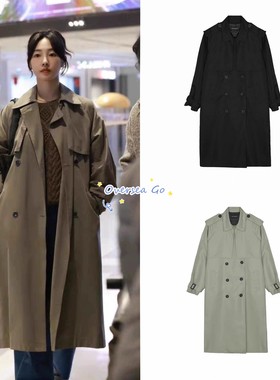 现货 nicknicole 2025秋冬新款 白百何同款  休闲翻领风衣外套女