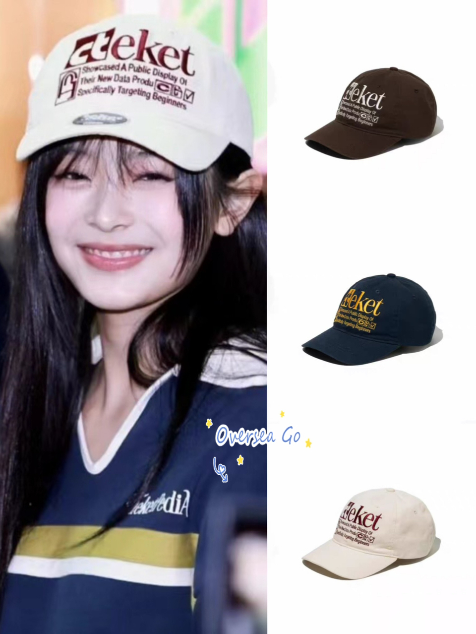 现货 Teket hanni同款鸭舌帽棒球帽韩版百搭字母刺绣遮阳帽男女款