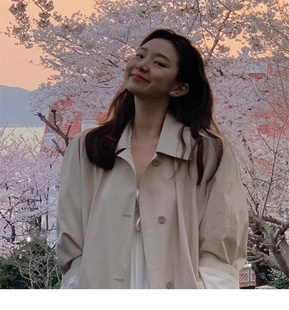 现货 nothing written  fever同款 复古宽松单排扣长袖风衣外套女