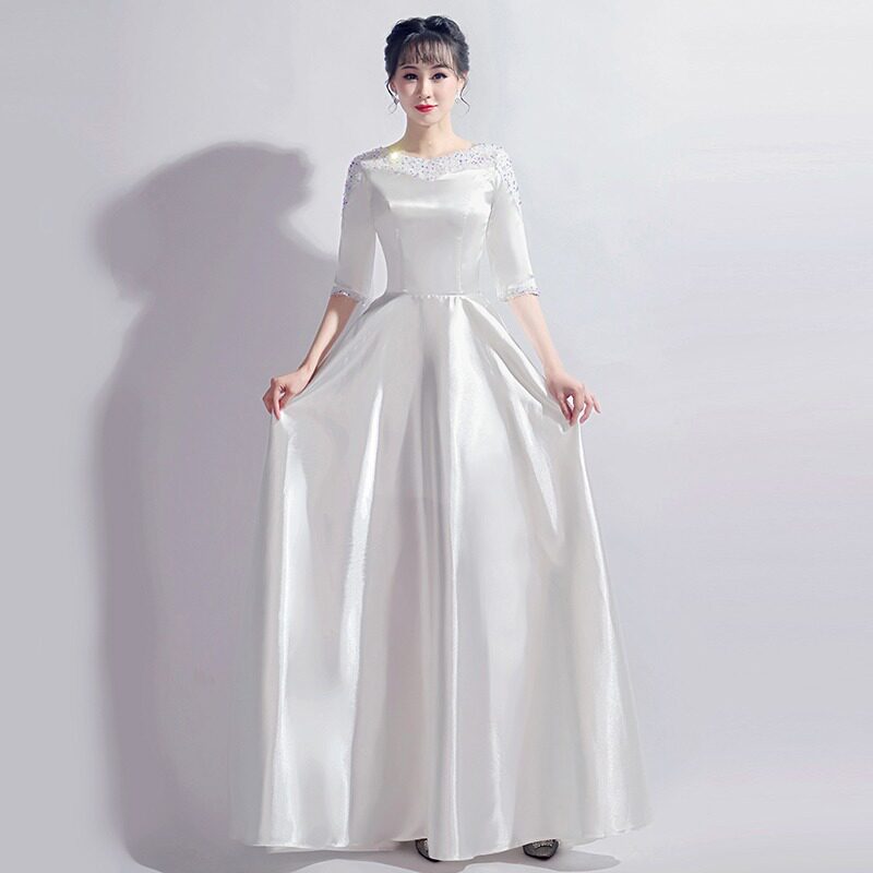 大合唱演出服女长裙2026新款合唱团服装中老年成人礼服国庆表演服