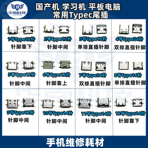 尾插口接口国产机12针尾插口