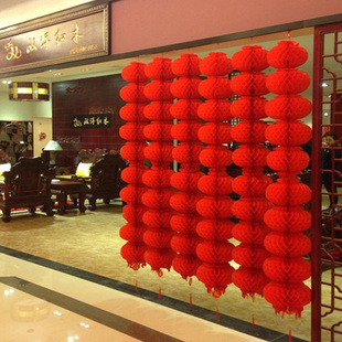 优质塑纸连串小灯笼3连串5连串灯笼中秋国庆新年婚庆装饰大红灯笼