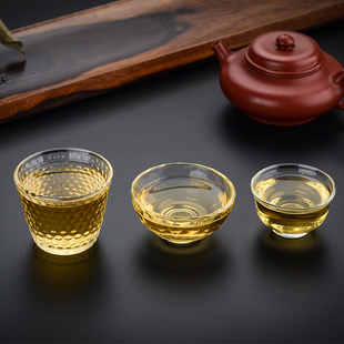 功夫茶玻璃杯小杯子品茗杯茶碗玉兰杯主人杯 耐热 6个 包邮
