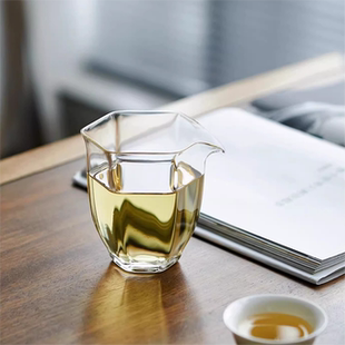 玻璃公道杯六角高档加厚耐高温大号小号透明茶海分茶器功夫茶公杯