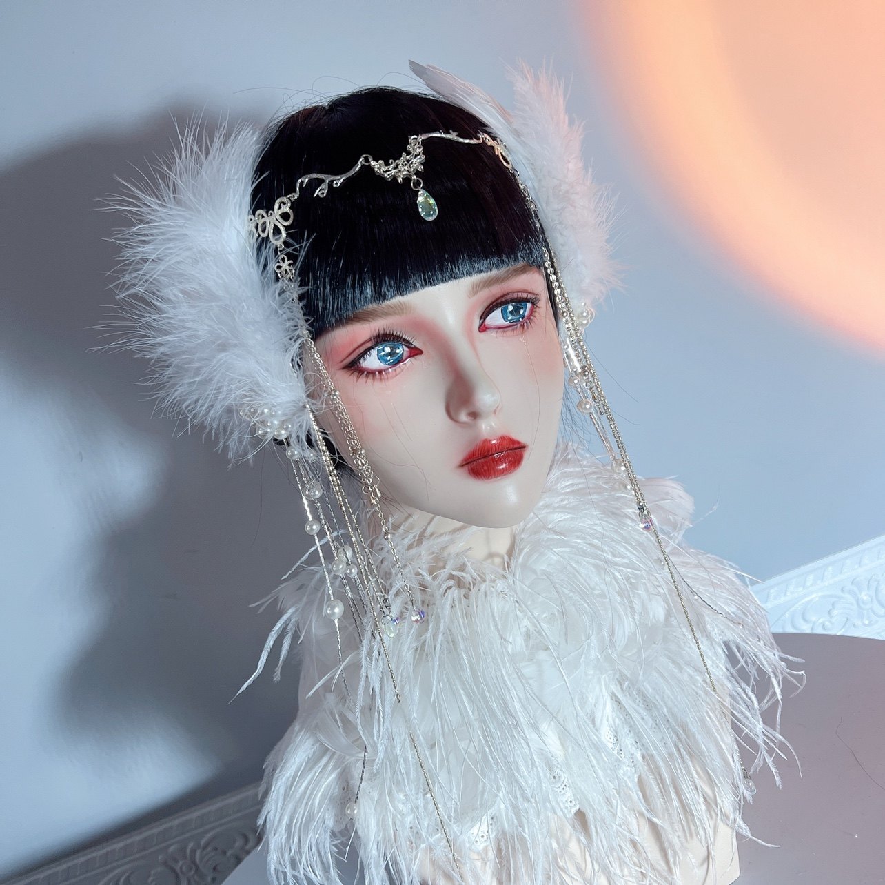 刘子菲同款汉服发饰女古装仙气羽毛发钗头饰品发夹古风发饰羽毛花