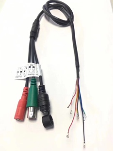 监控同轴四合一拨码开关摄像机尾线 AHD CVI TVI Analog切换线