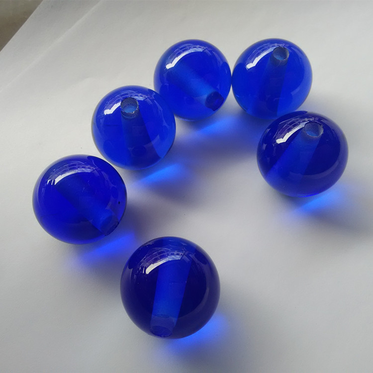 有孔实心玻璃珠定制  实心大玻璃珠大玻璃球30mm水晶珠有孔水晶球