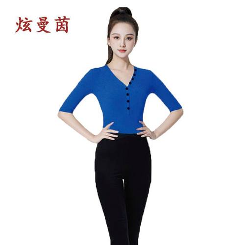 v领形体舞服装套装女仪态