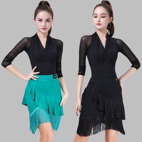 女成人拉丁舞裙流苏半身