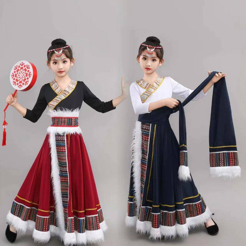 新款儿童藏族舞蹈演出服